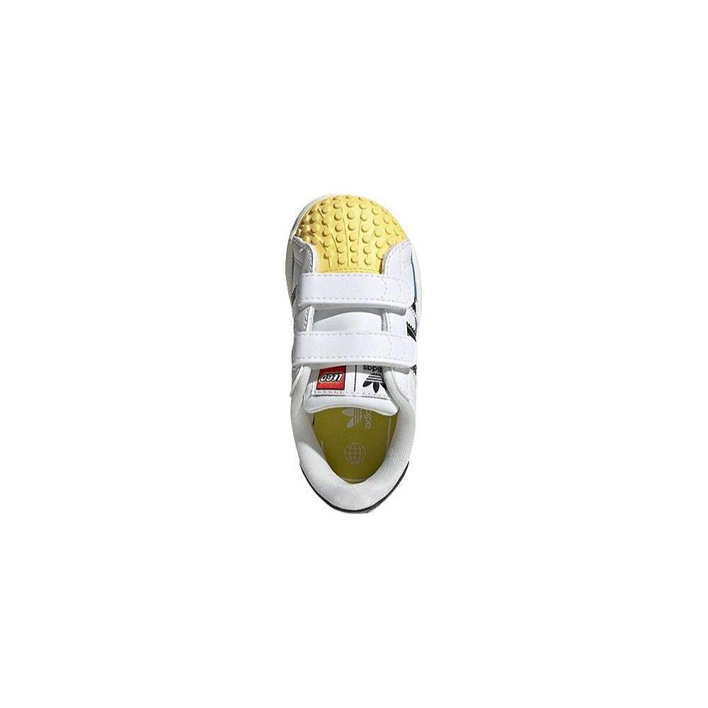 adidas Оригинальные SUPERSTAR CF Дышащие Низкие Кроссовки для Малышей Бело-Синие для Младенцев и Малышей IF2913