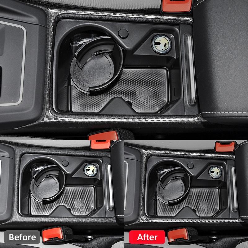 For Volkswagen VW Golf 8 MK8 2020 2021 Auto Central Cup Holder Decoration Frame Trim Carbon Fiber Car Interior Accessories