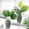 Artificial Plant Flower In A Pot For Home Office Realistic 37Cm Calatea