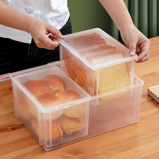 Прозрачный ящик для хранения хлеба, контейнер для хранения продуктов, большой горлышко, герметичная кухонная фруктовница, холодильник, контейнер для тостов, хлеба, торта