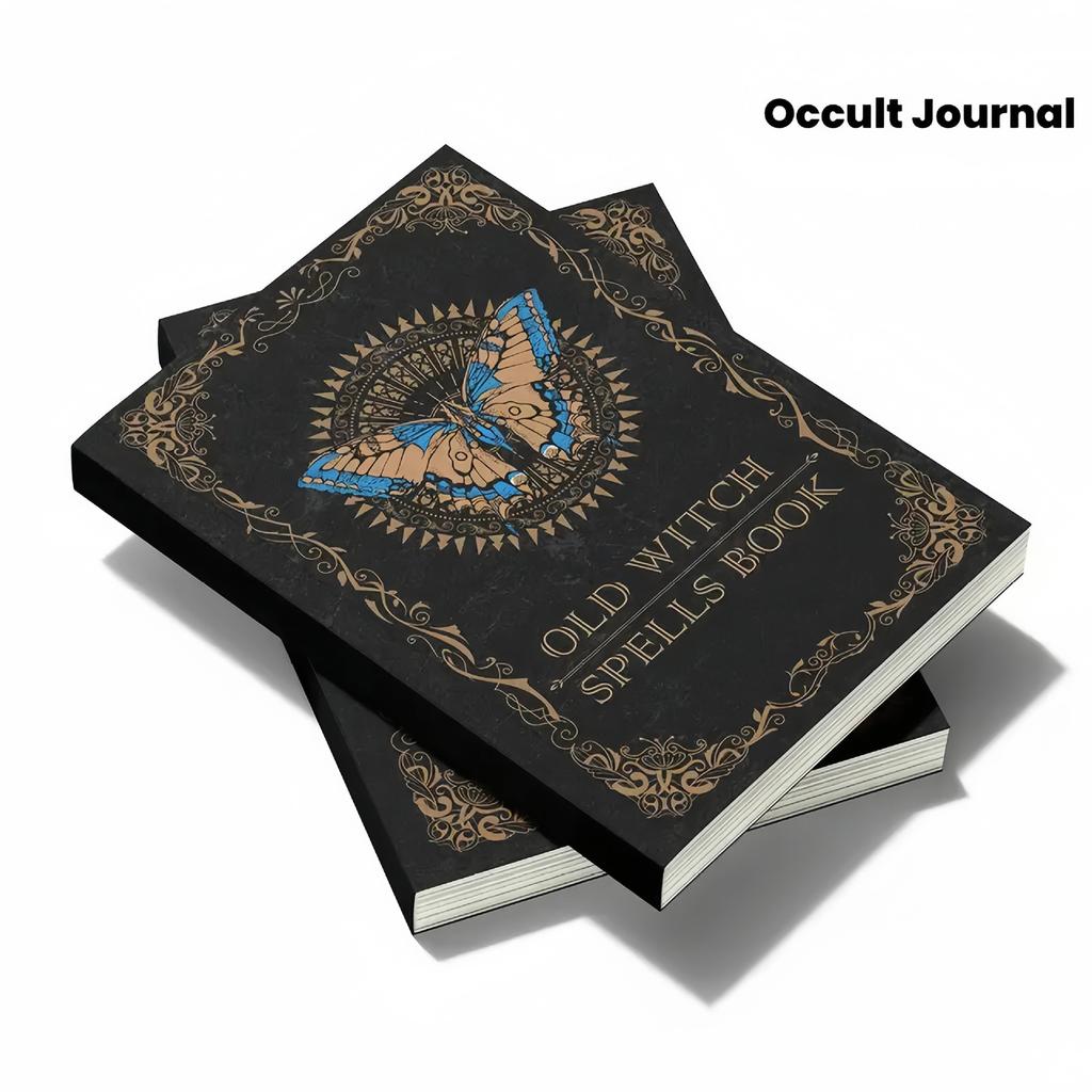 Witchcraft Spell Book Vintage Leather Look with Customizable Cover for Halloween Cosplay and RPG Blank Pages