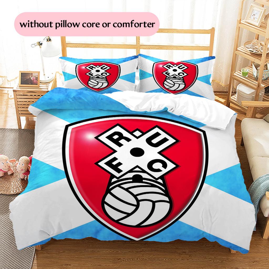 Rotherham United F.C. Pattern Bedding Quilt Set Home Decoration Gift (1 * duvet cover + 2 * pillowcase without core)
