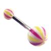 [E6728] - Body Piercing Ball 'Tecno' Yellow Pink