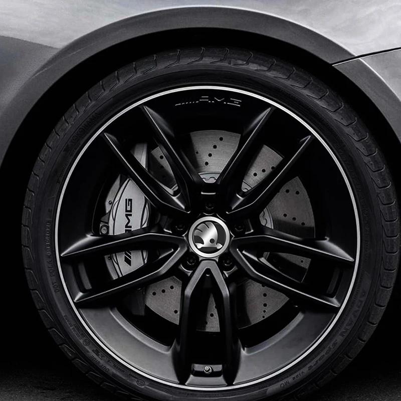 2025 Новые 4 шт. Колпачки ступицы колеса автомобиля Металлические наклейки с эмблемой Аксессуары для Skoda Octavia MK2 2 3 A5 A7 A8 Fabia Karoq Superb Rapid Ka