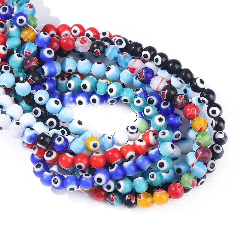 4/6/8 мм красочные круглые бусины от сглаза свободные глазурованные стеклянные бусины лэмпворк для изготовления ювелирных изделий