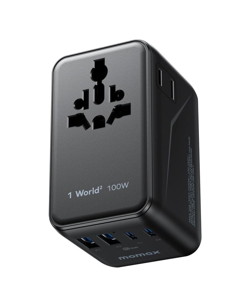 Улучшенный MOMAX Переходник PD 100 Вт GaN Быстрая зарядка Всемирно совместимый переходник питания для заграничных путешествий Зарядка 6 устройств