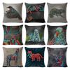 New Pillow Linen Wild Nature Animal Car Lumbar Pillow Pillow Case Office Lumbar Pillow Home Pillow
