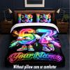 Celebration Party Theme Custom Text Or Name 3Pcs Bedding Set,1 Flat Sheet & 2 Pillowcases Personalized Home Bedding