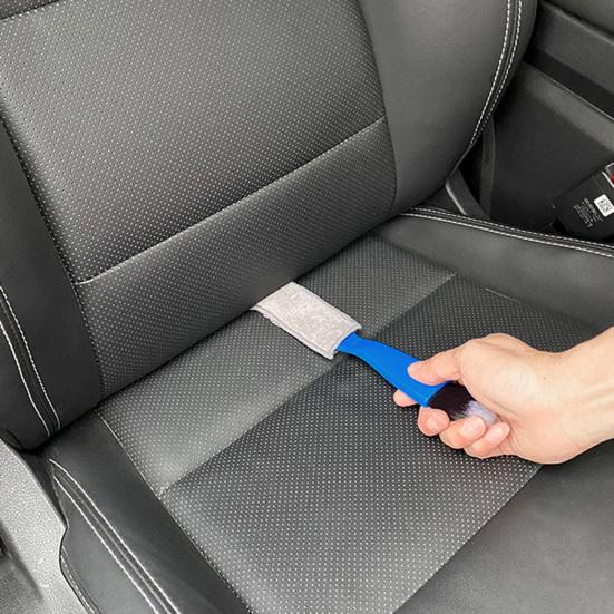 Щетка для чистки автомобиля 2-в-1 с мягкой щетиной, портативная, эффективная, противодеформируемая, дуговая ручка, удобная ручка, щетка для чистки автомобиля