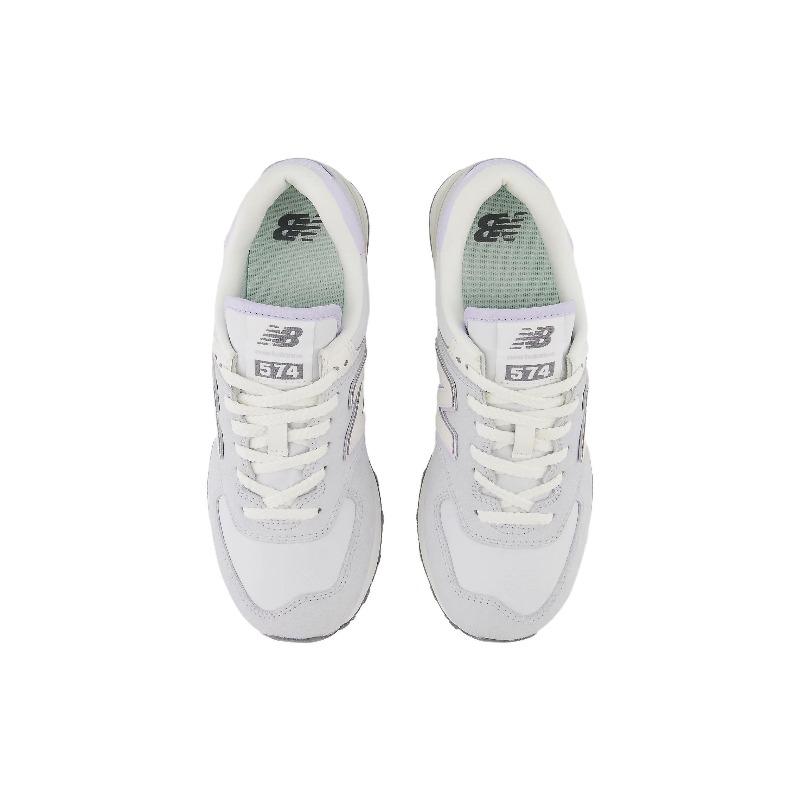New Balance 574 Женские Ретро Комфортные Универсальные Низкие Повседневные Беговые Кроссовки Светло-Фиолетовый Белый WL574AG2