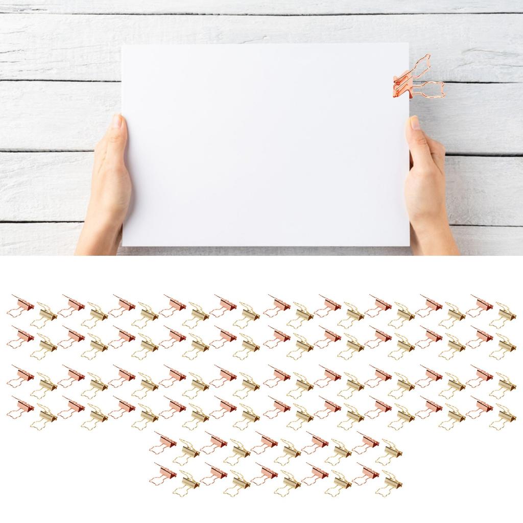 100 шт. зажимов в форме кошки, золотые, железные, полые, мини-забавные зажимы для документов 