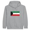 Sweat à capuche à Fermeture éclair - PIXELFORMA - Drapeau du Koweït - Gris - Manches longues - Col capuche