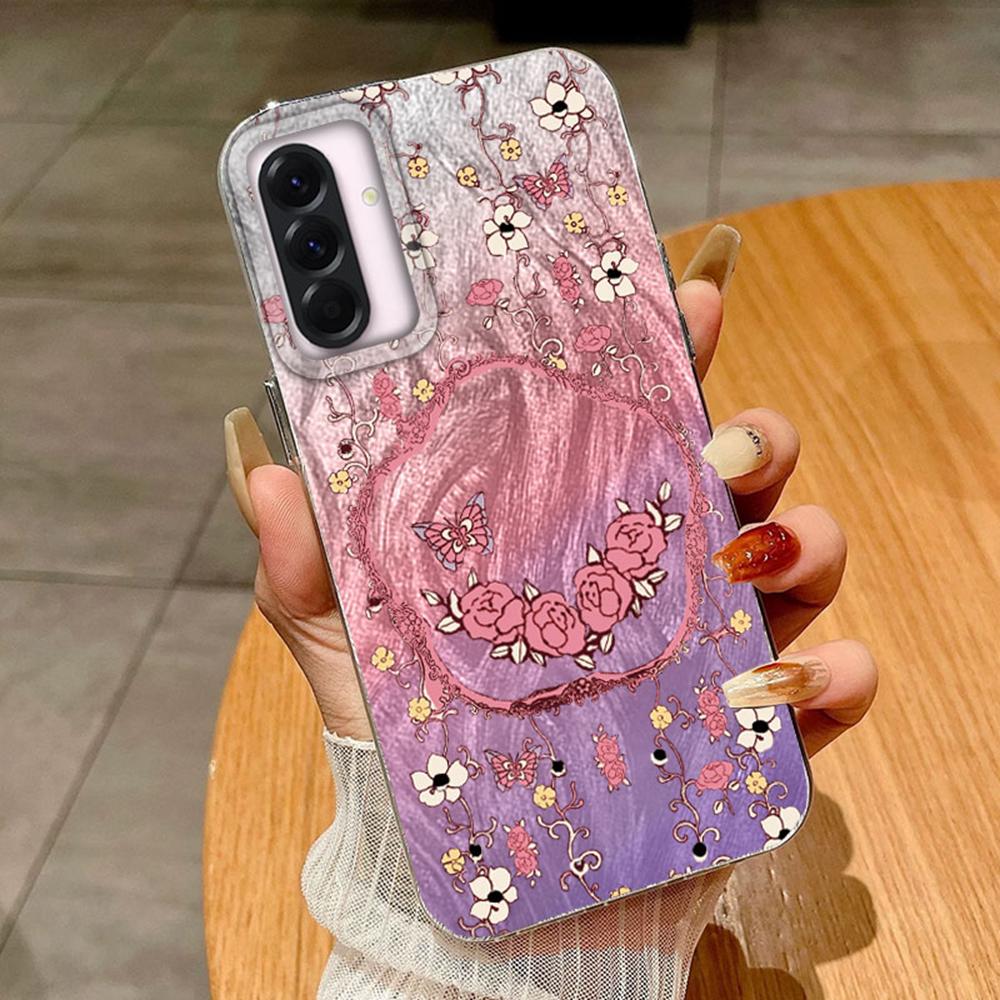Пара красочных градиентных бабочек для Samsung A56 A16 A26 A36 A25 A15 A55 S24 S25 Plus чехлы для телефонов чехол Funda силиконовый бампер жесткий чехол для задней панели из ПК