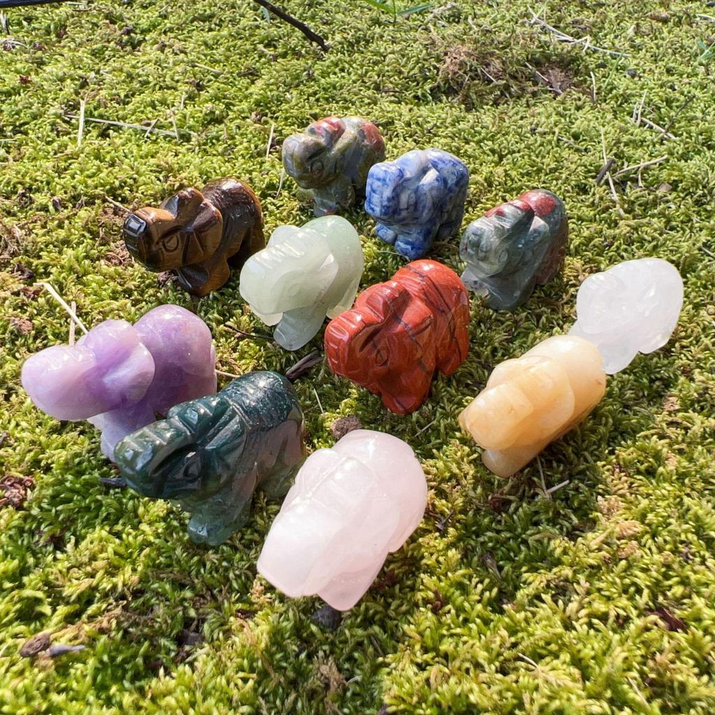 Мини-слон из натурального хрустального агата для детского научного образования