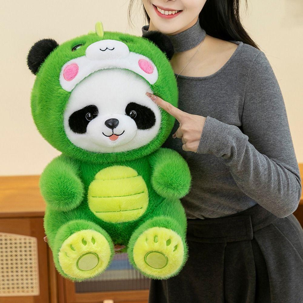Crocodile Simulation Panda Plush Toys PP Cotton Cosplay Panda Dragon Stuffed Toy Decorate Present