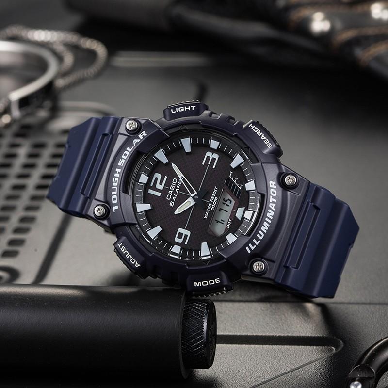 Casio Серия DIGITAL-Диск Модный Повседневный Уличный Стиль Классическая Стрелка Двойной Дисплей Спортивные Водонепроницаемые Кварцевый Механизм Ремешок из Смолы AQ-S810W-2A2