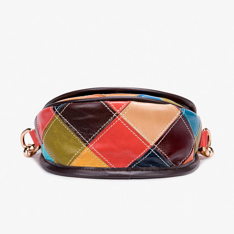 Johnature Цветная женская сумка из натуральной кожи, винтажная мягкая воловья кожа, универсальные клетчатые сумки на плечо и через плечо