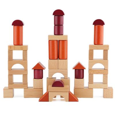 TUGO Building Blocks Montessori Toy 3D Puzzle 46 шт. Деревянные игрушки для тренировки пальцев Развивающие игрушки Блоки Деревянный куб Большая вместимость Тележка для хранения
