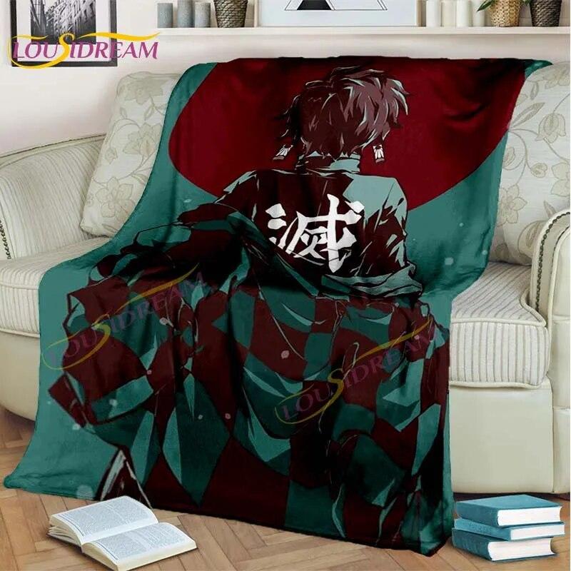 Одеяло японского аниме «Убийца демонов», мультяшное одеяло Tomioka Giyuu, одеяло, чехол на стул, одеяло, кровать, диван, покрывало, вентилятор, подарок