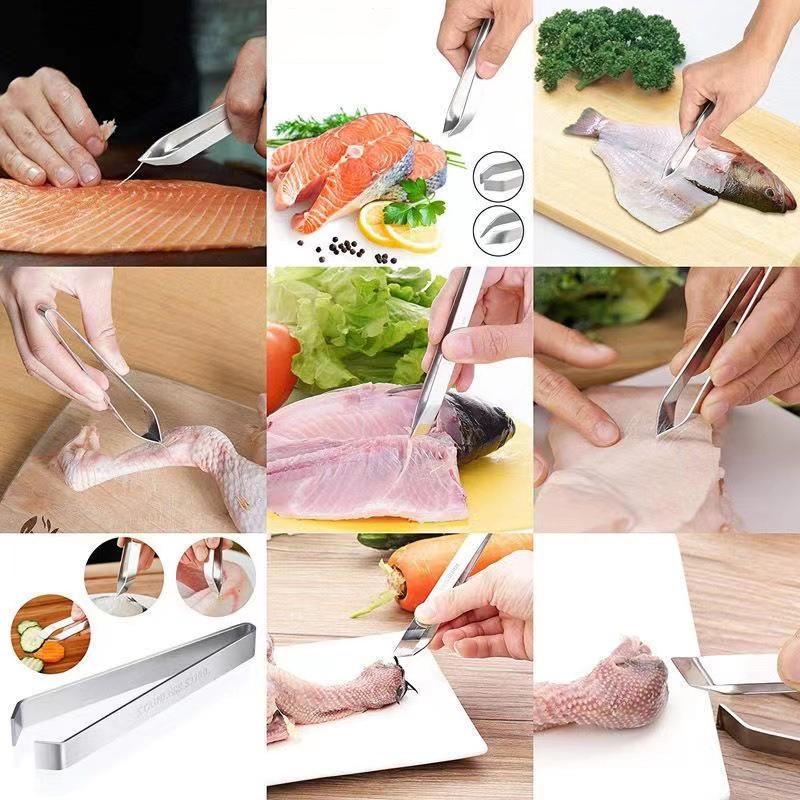 1 шт. 430 нержавеющая сталь пинцет для рыбьих костей зажим для извлечения щипцы зажим для рыбьих костей кухонные гаджеты инструменты