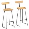 VidaXL Bar Stools Set of 2 49x43x103 Cm Solid Mango Wood 4013521