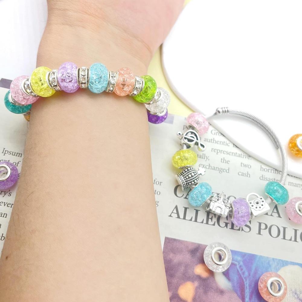 12/30/60 шт. европейские большие отверстия бусины-разделители Lampwork ассорти европейские бусины для рукоделия смешанные цвета для самостоятельного изготовления ожерелья браслета ювелирных изделий