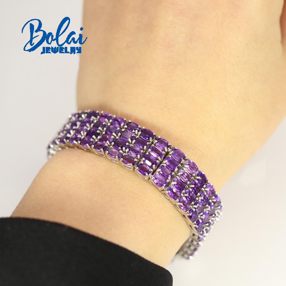 Браслет из натурального африканского аметиста овальной формы 3*5 мм, стерлинговое серебро 925 пробы, роскошный дизайн, женские ювелирные изделия, подарок на помолвку, годовщину