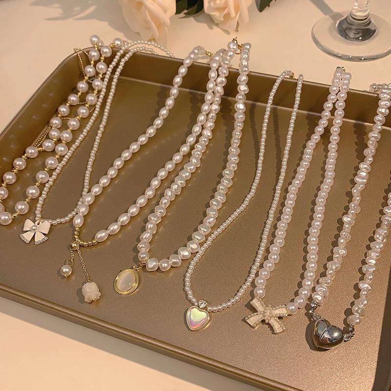 Ожерелье из барочного жемчуга, женское, нишевое, легкая роскошь, универсальное, любовь, бисерная цепочка на ключицу, темпераментная подвеска, ветер