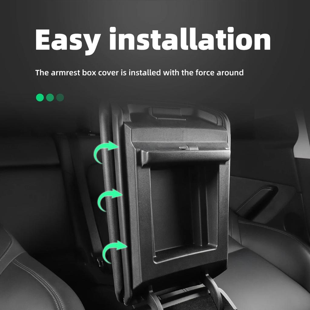 LUCKEASY Car TPE Armrest Box Cover Central Control Armrest Protective Pad Interior Accessories For Tesla Model3 ModelY -2023