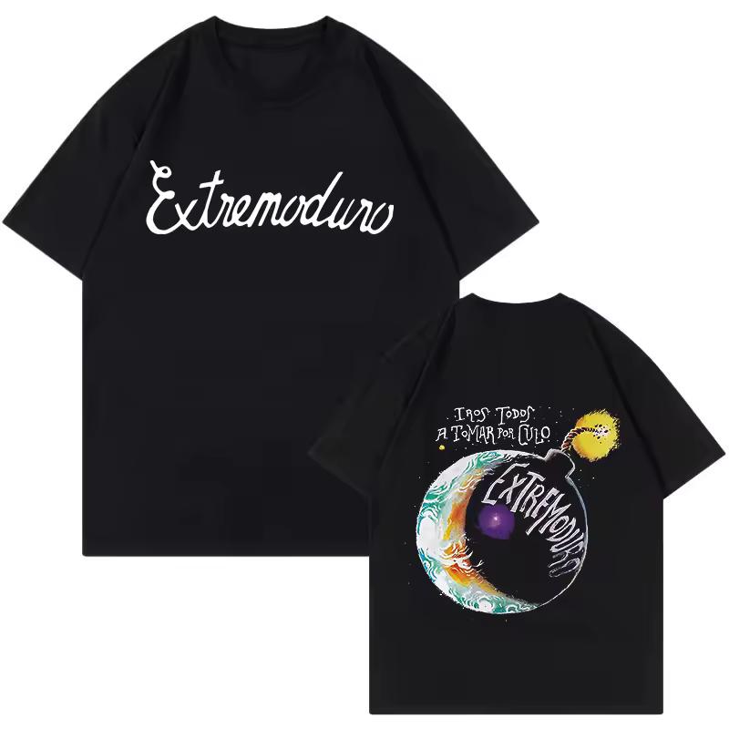 2026 New Unisex Fashion Rock Band Extremoduro Print Short Sleeve Cotton T Shirt Men Women Extremoduro T-Shirt Extremoduro Y2k