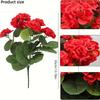 2/5pcs Realistic Artificial  Geraniums - Vibrant Floral Bouquets with Lush Green Leaves-Plastic Flowers for Indoor/Outdoor Decor