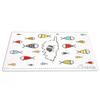 [A1103] - Multicolor White 'Corsica' Glass Cutting Board / Coaster (Pisces) - 30x20cm