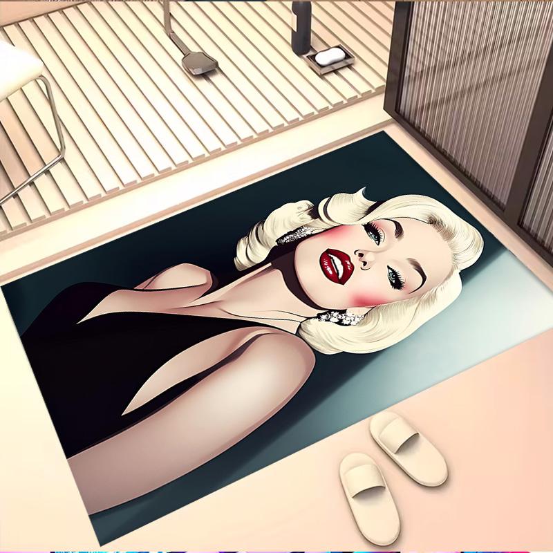 Marilyn Monroe Print Rug, Washable Floor Carpet, For Entryway Dorm Laundry Room Office Study, Home Decor Birthday Christmas Gift
