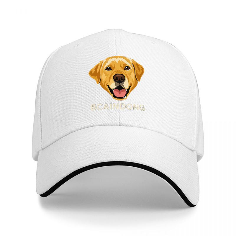 BCAINDONG Dog Face Baseball Cap Black Mesh Adjustable Hat with Embroidered Pet Logo Casual Outdoor Wear for Unisex Women