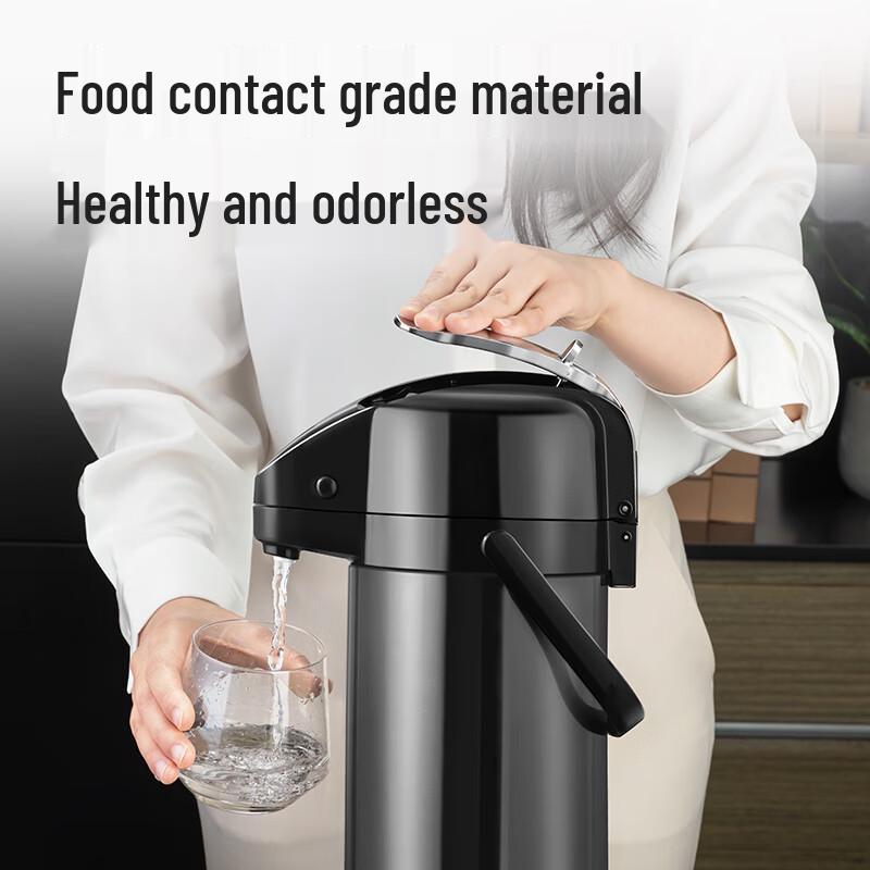 Deli LL108 2.5L Glass Liner Insulated Press Thermos (2-Pack)