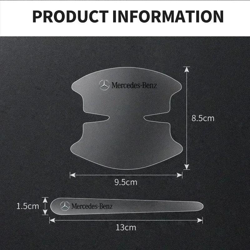 CRO1 8Pcs Transparent Car Door Handle Wrist Bowl Trim Stickers For Mercedes Benz A C E Class GLE GLB GLC W205 W212 W213 X253