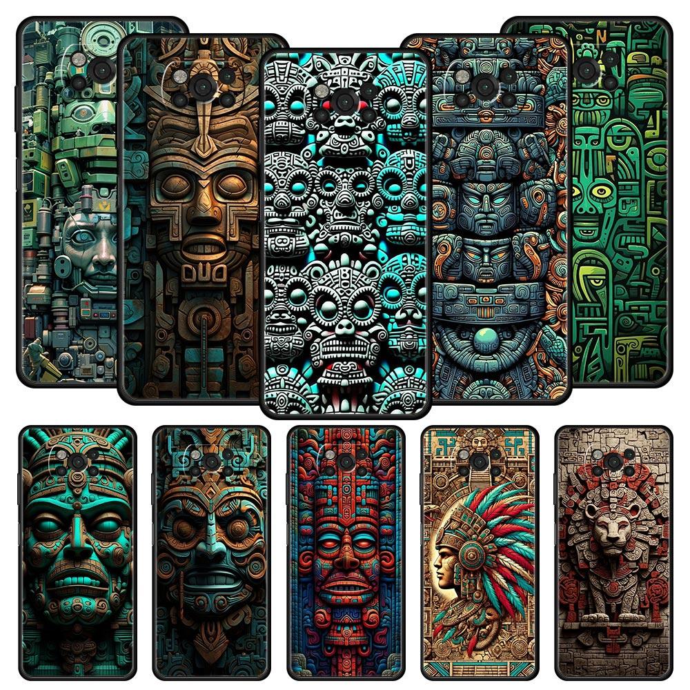 Vintage Totem Painting Phone Case for Xiaomi Poco F7 F6 F5 F4 F3 X6 X5 X4 X3 NFC F7 Ultra M4 C51 C55 GT 5G Soft TPU Cover Capas