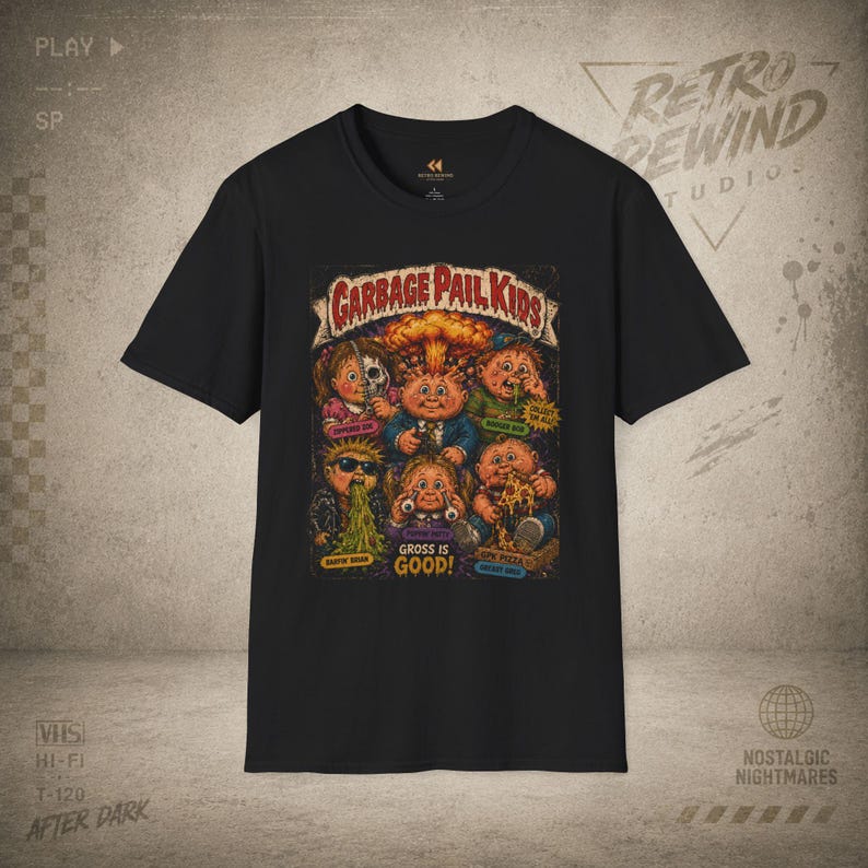Garbage Pail Kids After Dark Horror T-Shirt | Twisted 80s Trading Card Tee