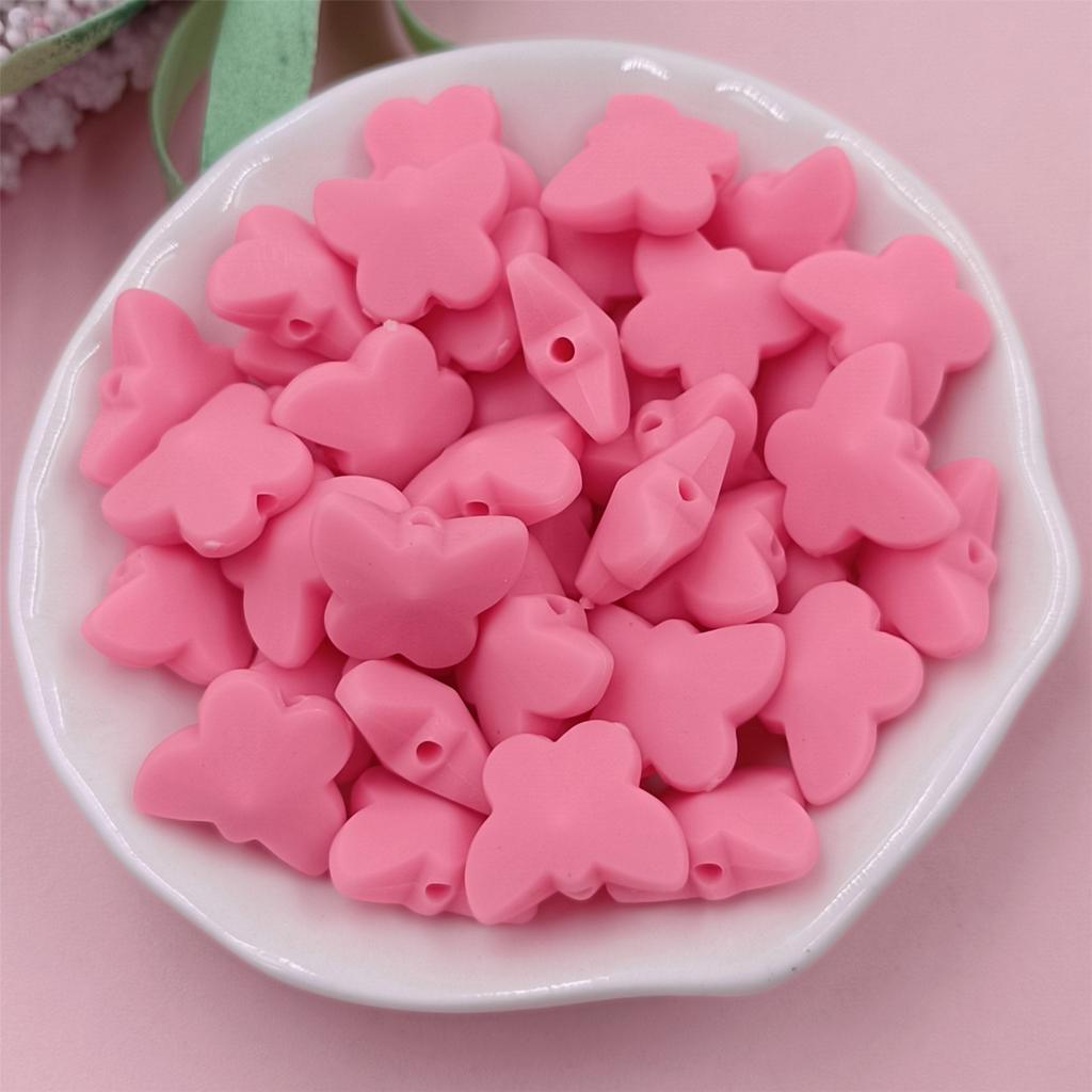 Браслеты DIY Ожерелье 50 ШТ. (14-10)*12 мм модные резиновые бусины-бабочки для изготовления ювелирных изделий, аксессуары для бусин