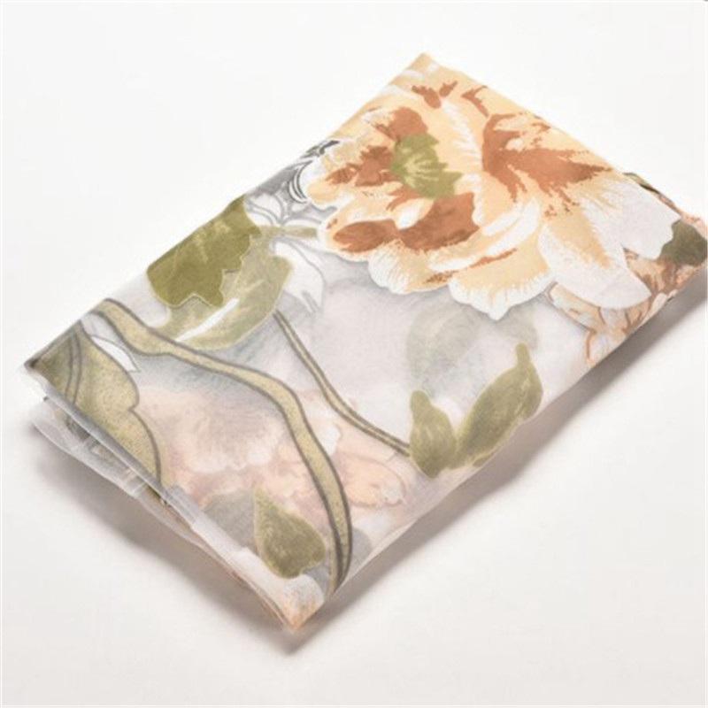 Romantic Floral Tulle Voile Door Window Curtain Drape Panel Sheer Scarf Valances Sheer Curtain Panel 100x200/100/250cm