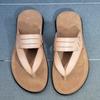 Stylish Men's Leather Slippers Non-Slip Sole Half Drag Slides Comfortable Summer Shoes Leisure Walk Man Beach Flats Flip-flops