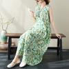 DIMANAF 2024 женское летнее платье женское длинное платье с цветочным принтом без рукавов льняная одежда с цветочным принтом 2013