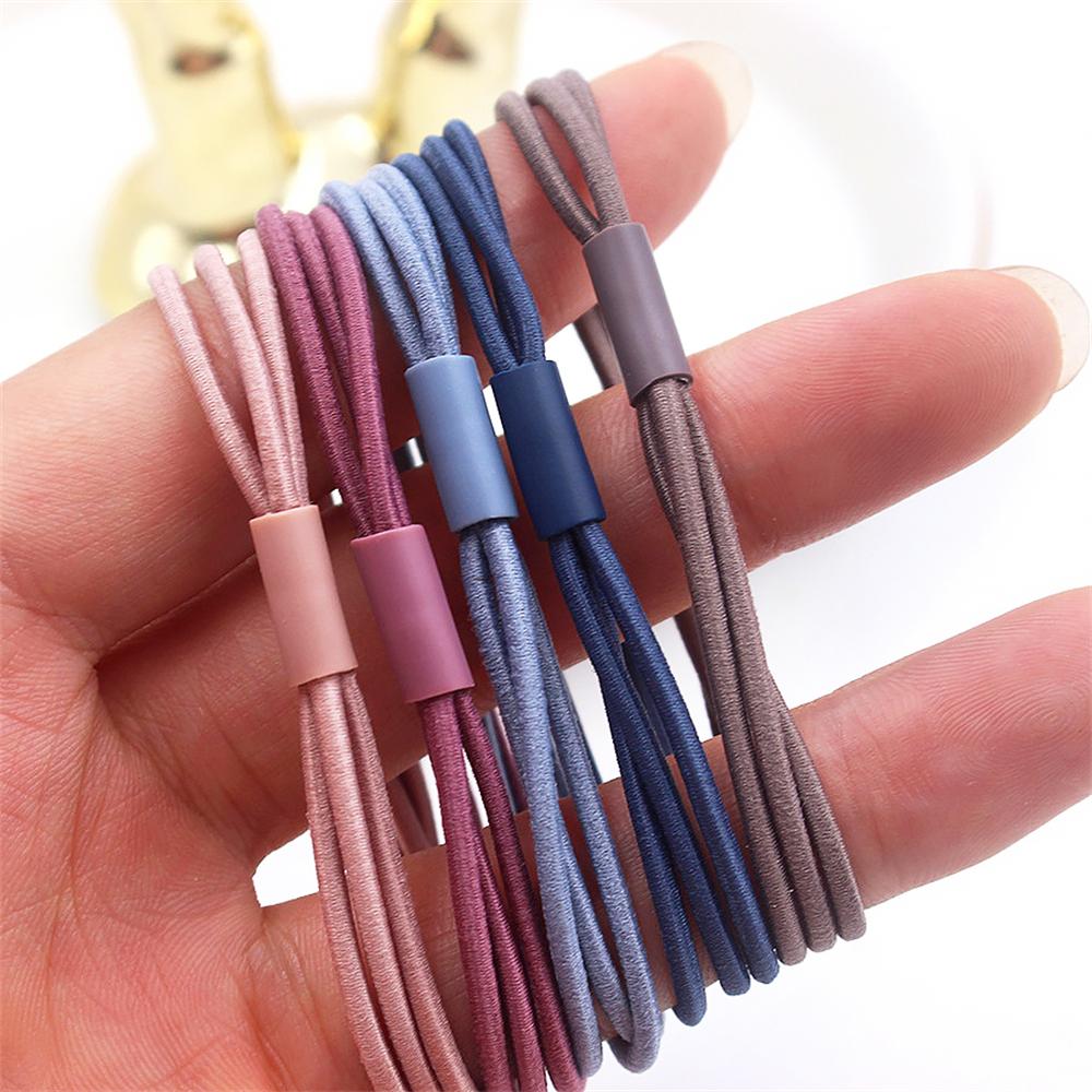 10 шт. Простые многослойные резинки для волос Женские базовые однотонные резинки Аксессуары для волос Повязка-держатель Скранчи Подарок для девочки