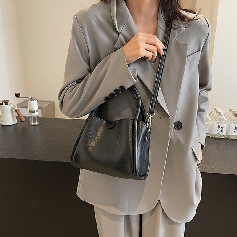 Женская новая сумка через плечо однотонная из искусственной кожи, модная повседневная сумка кроссбоди CLE