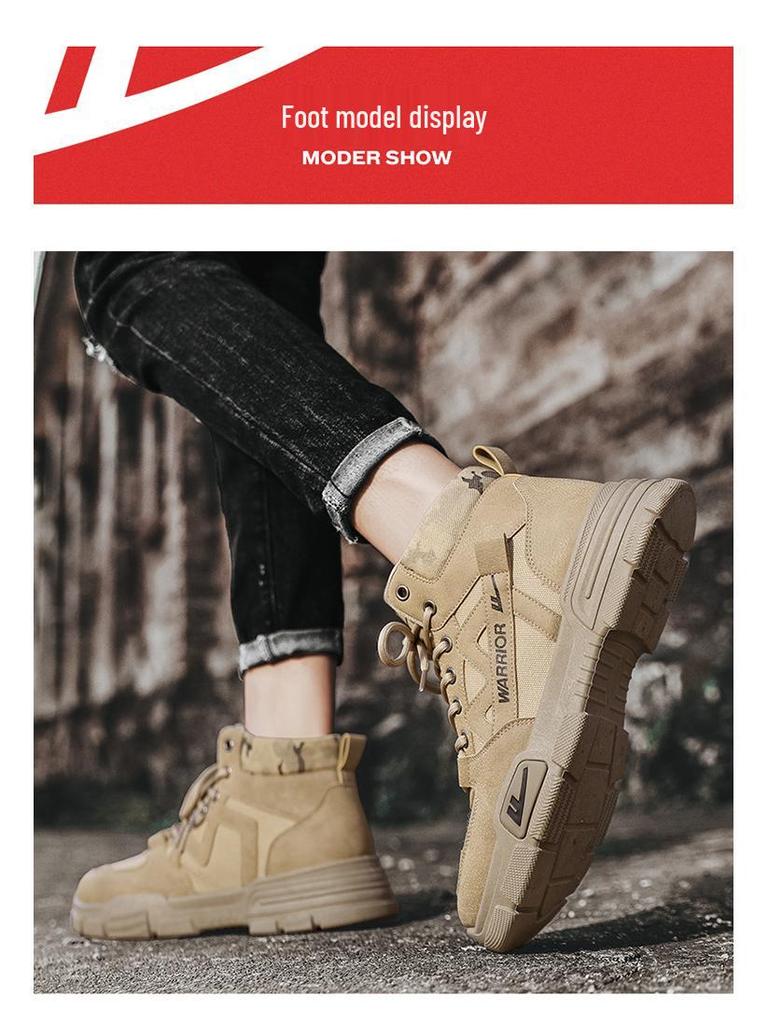 Men's Winter Leather and Fur Martin Boots - Warm, Thick, Velvet-Lined Snow and Workwear Boots for Labor Protection