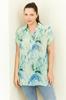 Women's Style Plus Size Tunic Green Patterned Thin Tunic