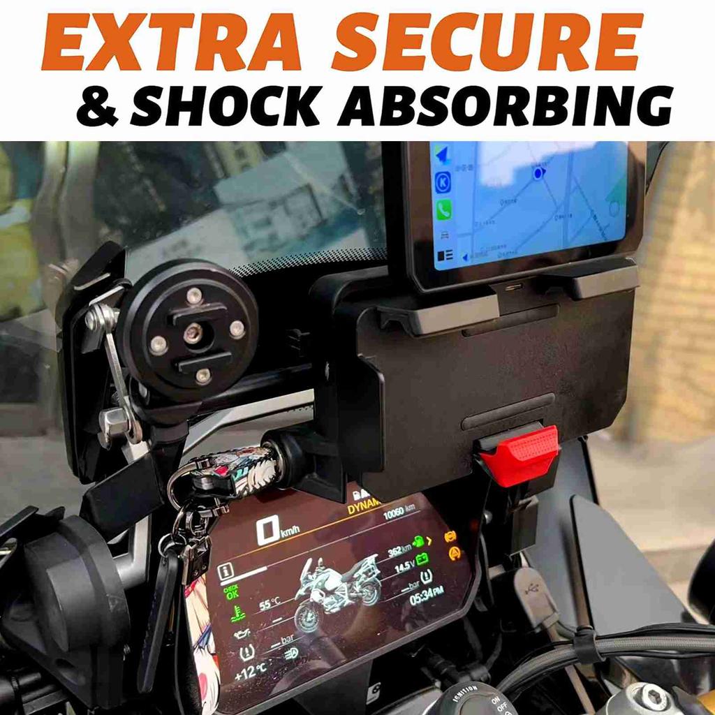 Aumotop Motorcycle Mobile Phone Navigation Bracket Wireless Charging Support with Two USB Ports Replacement for BMW
