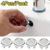 4 Pack Vanity Sink Overflow Cover Basin Sink Ceramic Bathroom Vessel Kitchen Basin Trim Remplacement Round Caps Insert In Hole (Silver ABS Plastic)