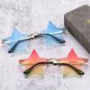 Cute Eyeglasses Pentagram Eyewear Rimless Sunglasses Sun Glasses Party Glasses Star Shape