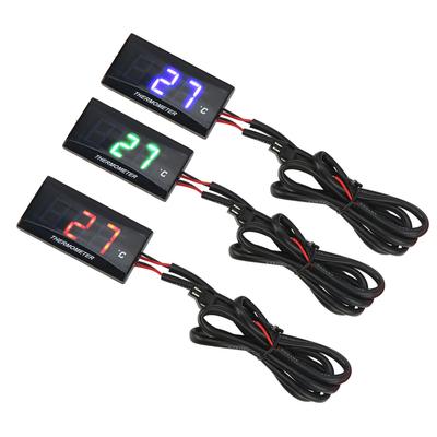 Мотоциклетный цифровой термометр Универсальный мотоциклетный DC12V ЖК-экран Тонкий датчик температуры воды с тройником 16 мм для мотоцикла